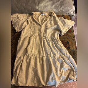 Tan tiered collared dress